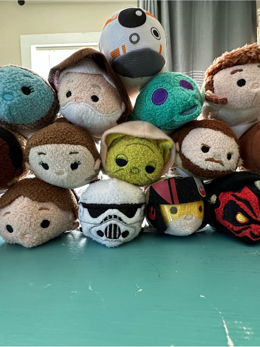 Star Wars Plush Tsum Tsum Set - Green, White, Brown, Black, Yellow, Teal, Red